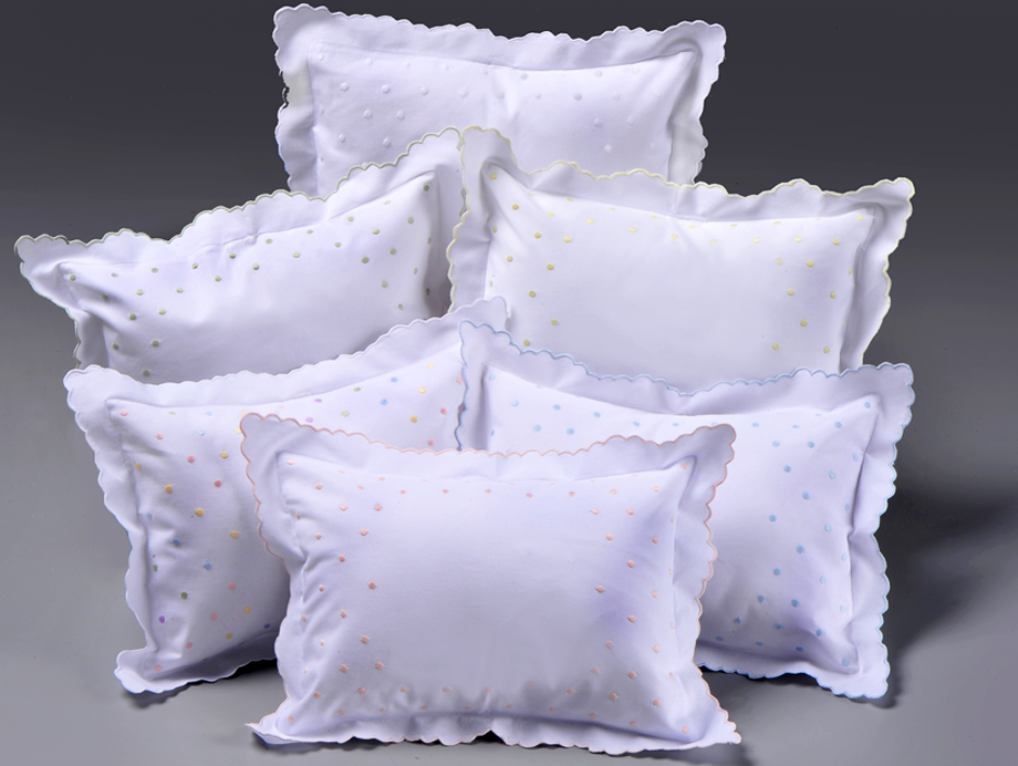 Swiss Dot Petite Monogram Pillow