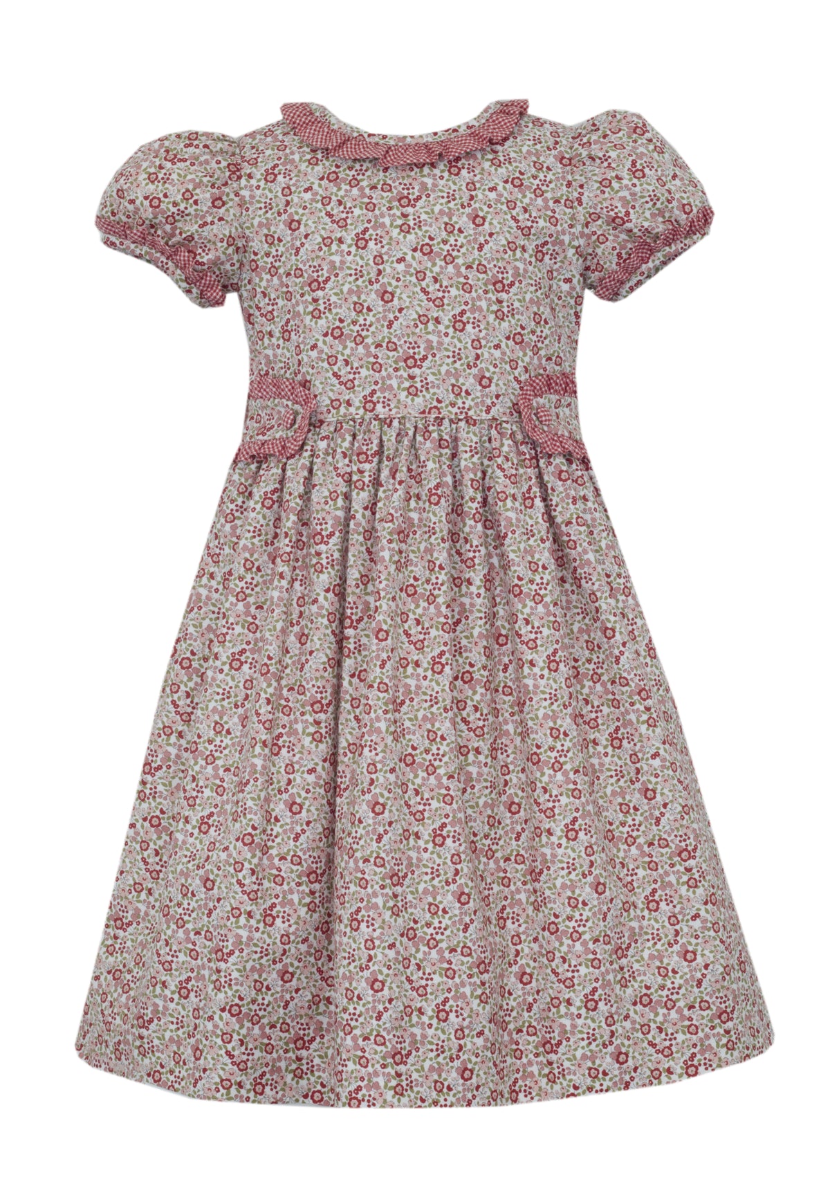 Red Floral Dress w/ Red Gingham