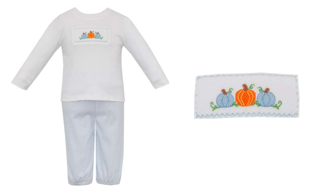 Boy's Pumpkin Smocked Pant Set - LB