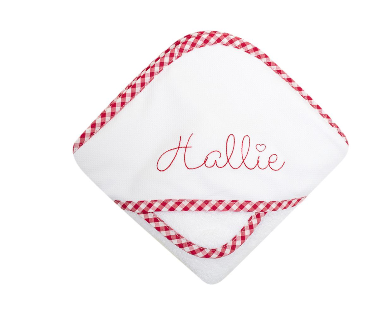 Hooded Towel - Red Check