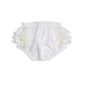 Diaper Cover w/ Side Ruffles - White/White