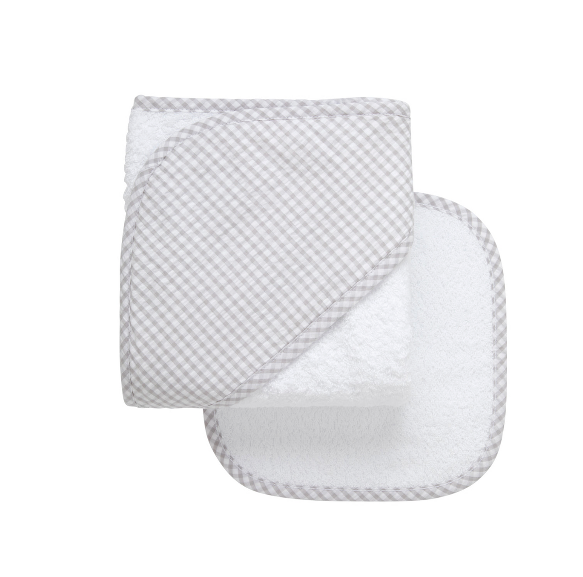 Fabric Hooded Towel - Gray Check