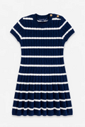 SS Sweater Dress - Navy/Ivory