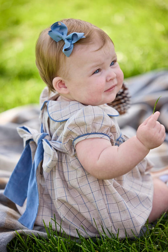 Smocked Natalie Bubble - Durham Windowpane