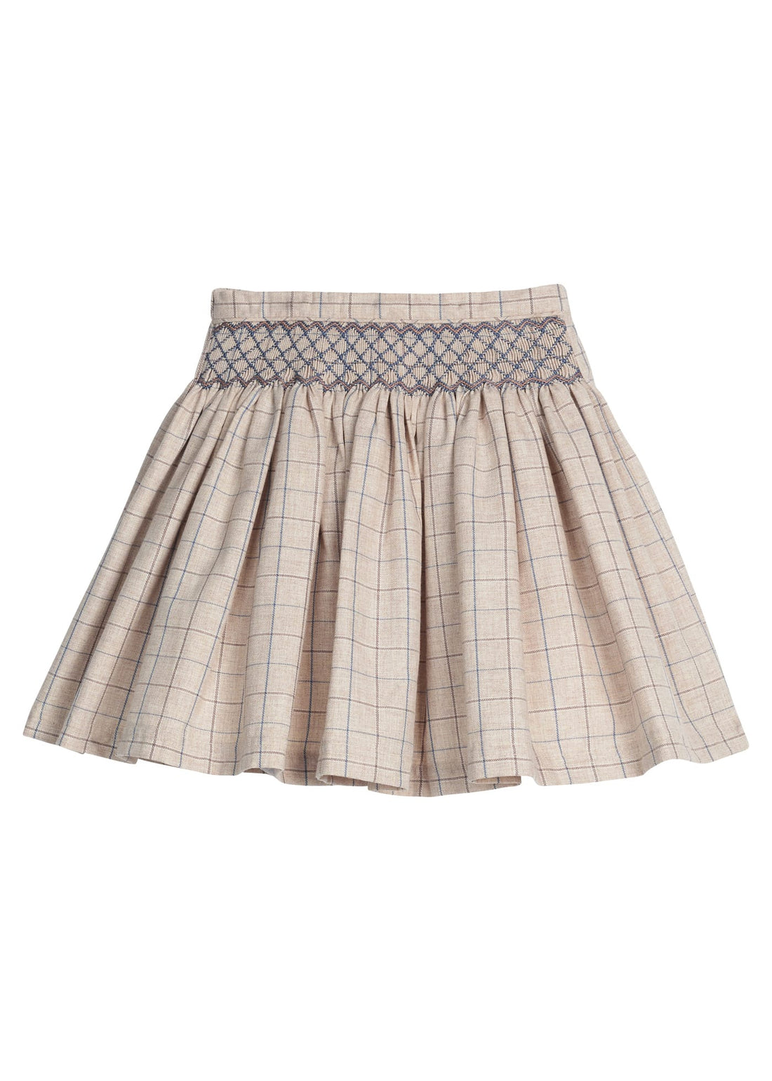 Smocked Molly Skirt - Durham Windowpane