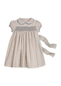 Smocked Natalie Dress - Durham Windowpane