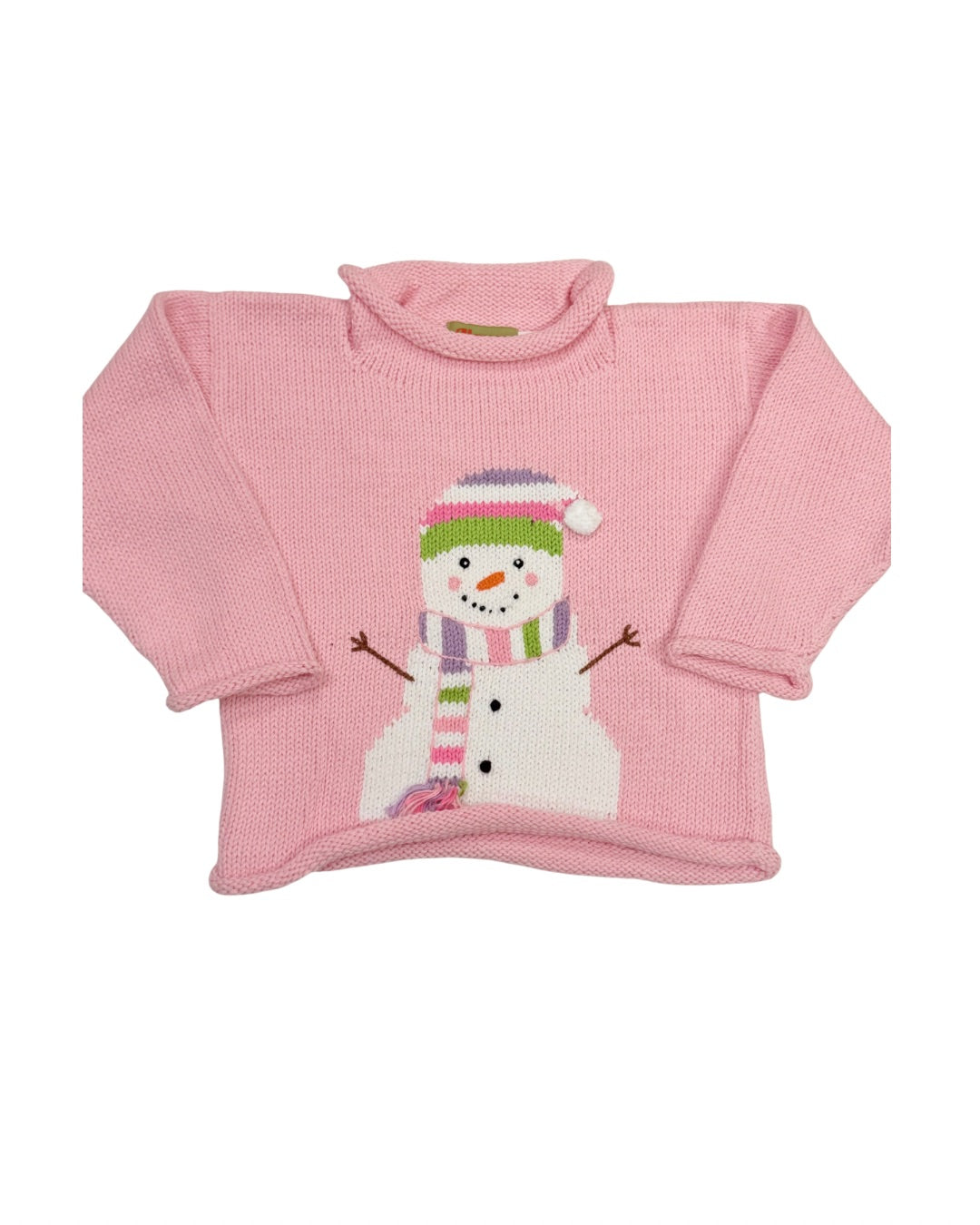 Snowman Roll Neck - Lt. Pink