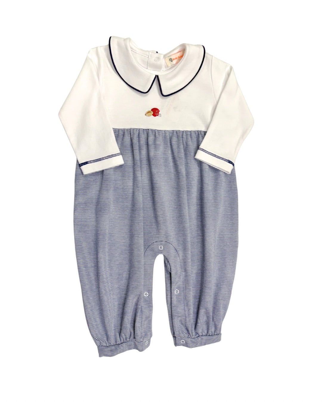 LS Stripe Romper - Football