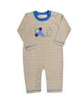 LS Stripe Romper - Airplane
