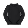 Organic Ruffle Trim Top - Black