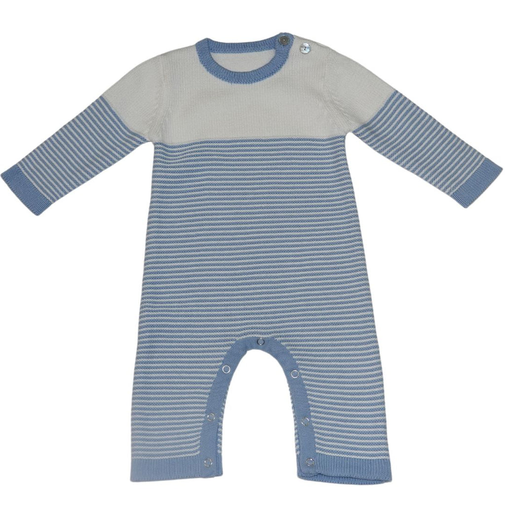 Seed Stitch Knit Romper - Blue