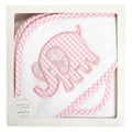 Box Hooded Towel - Pink Elephant