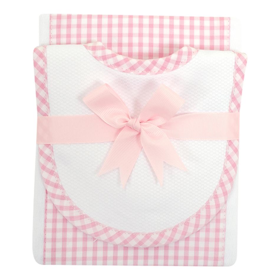 Burp/Drooler - Pink Check