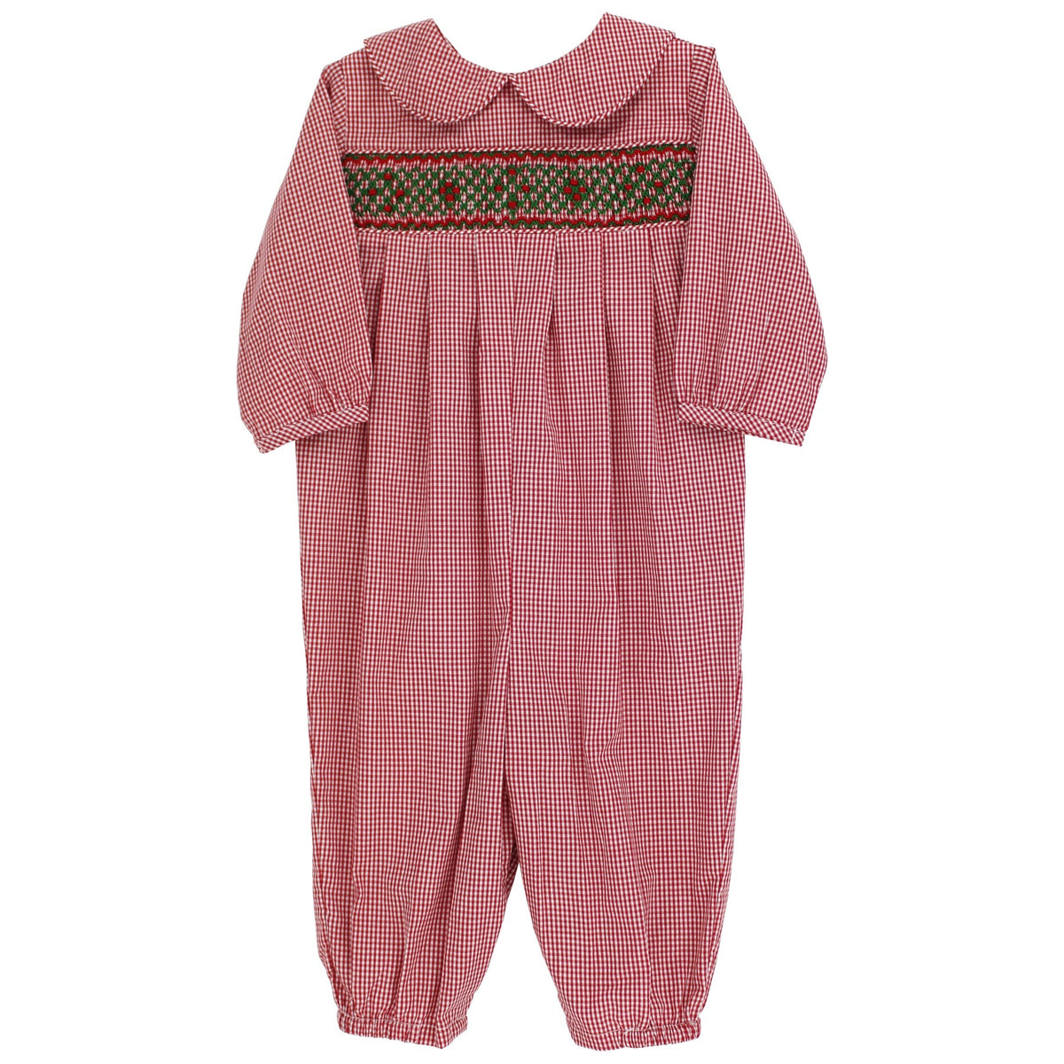 Christmas Check Smocked Dressy Bubble