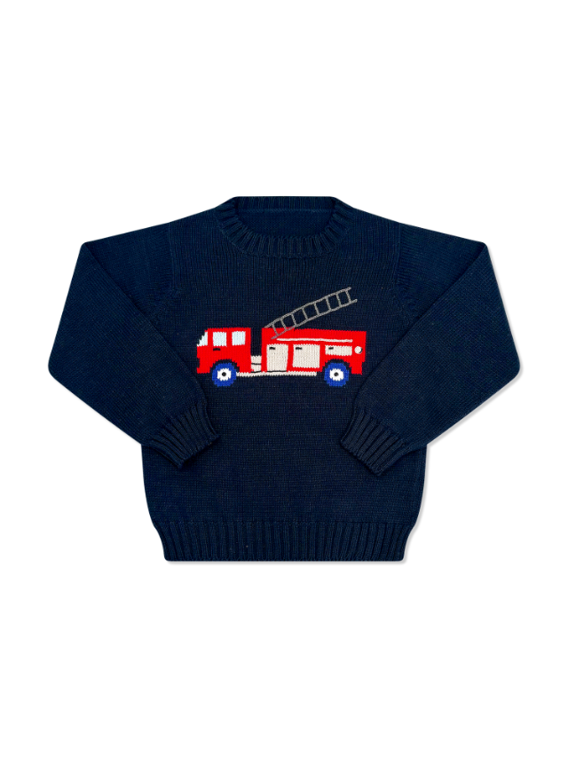 Cozy Up Sweater - Firetruck