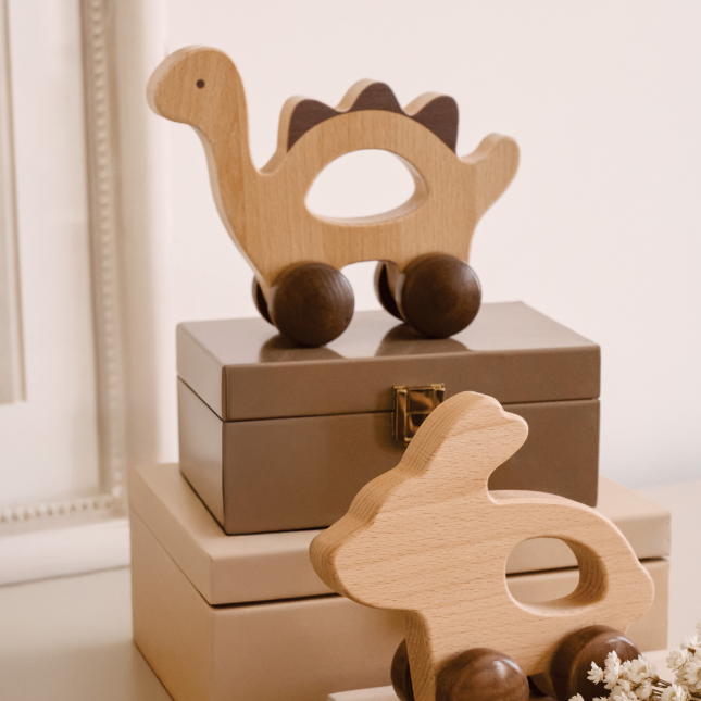 Wooden Push Toy - Dinosaur