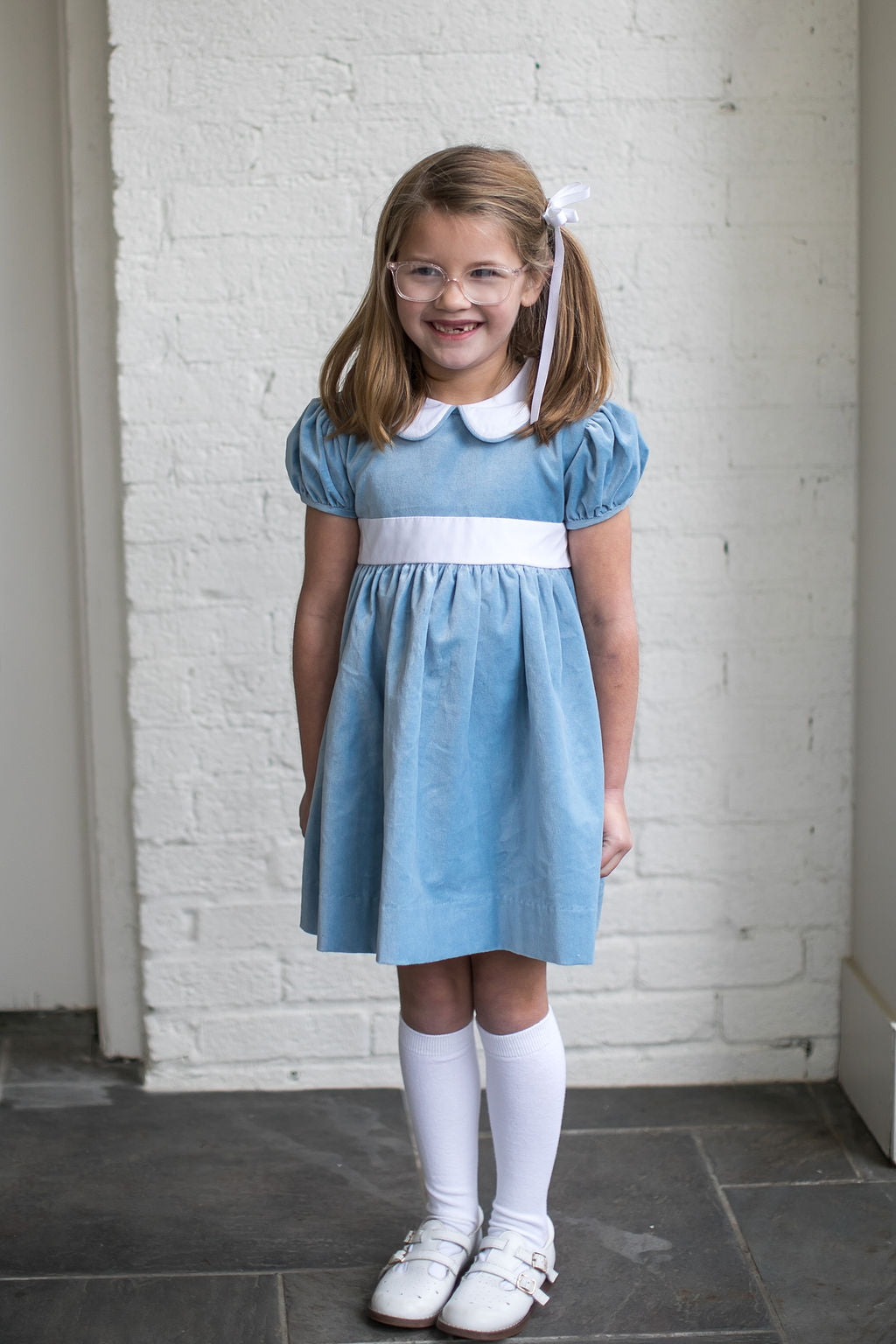 Elenor Dress - Blue Velvet