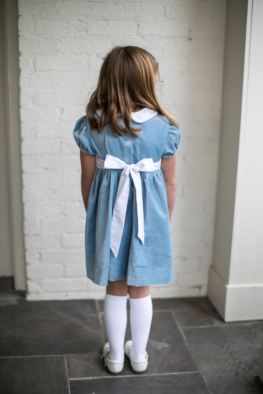Elenor Dress - Blue Velvet