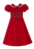 Emily Full Smocked Dress - Red Cord.