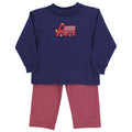 Little Plaid Firetruck Pant Set