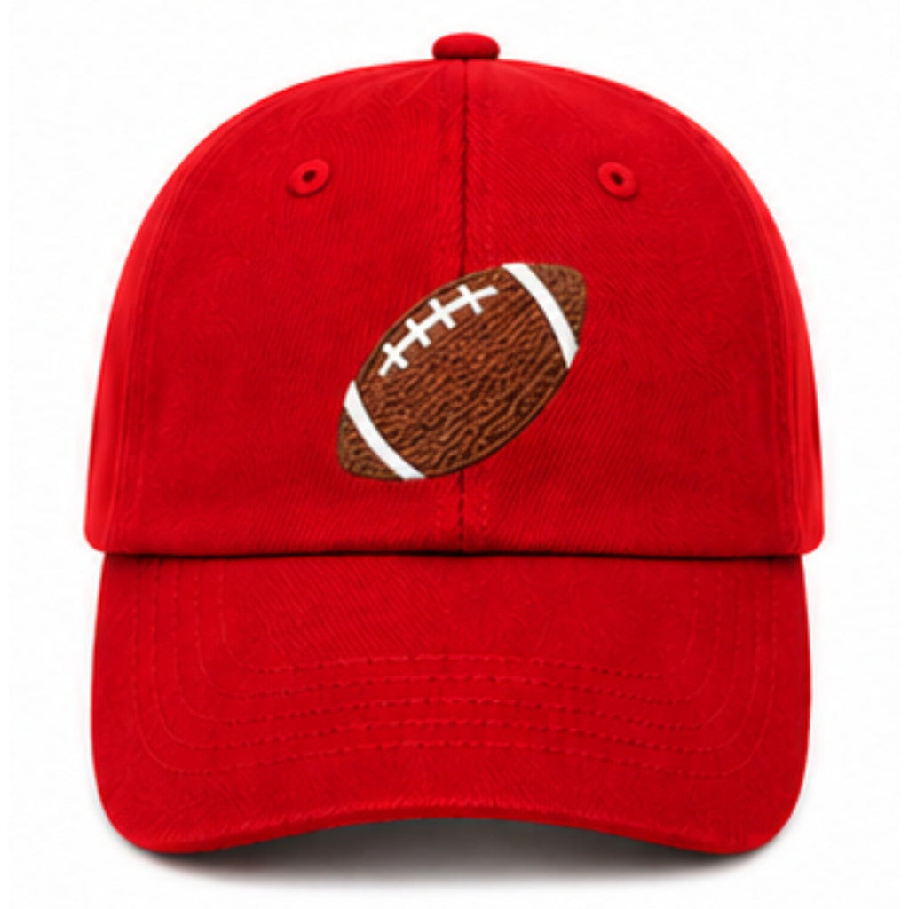 Football Baseball Hat - Red