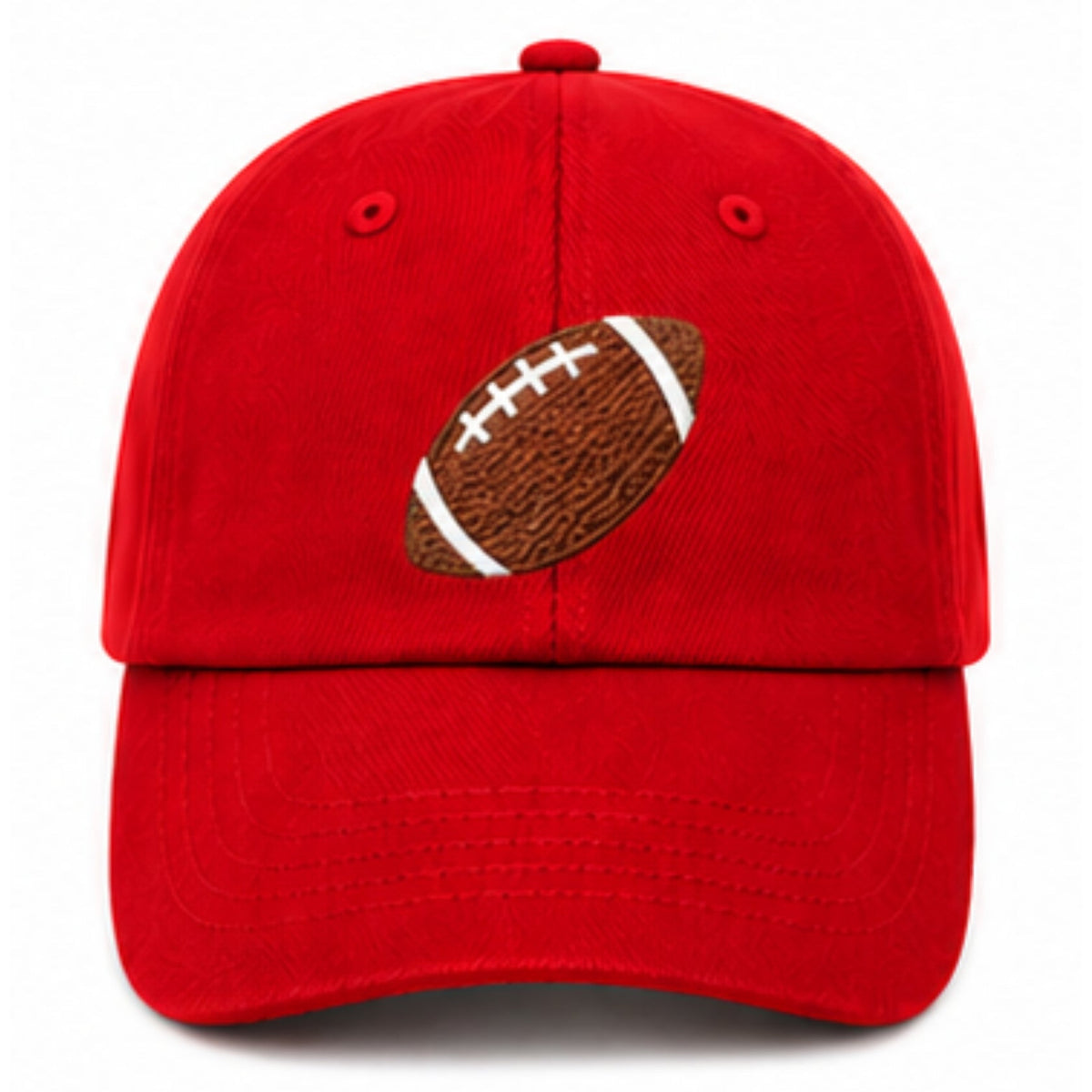 Football Baseball Hat - Red