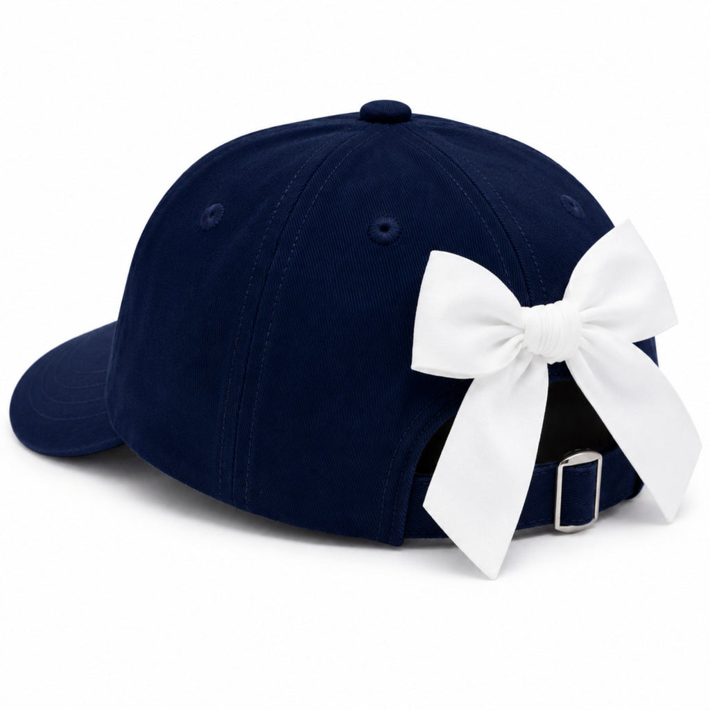 Game Day Bow Baseball Hat - Navy