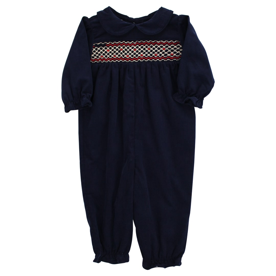 Girl's Navy Cord. Long Bubble