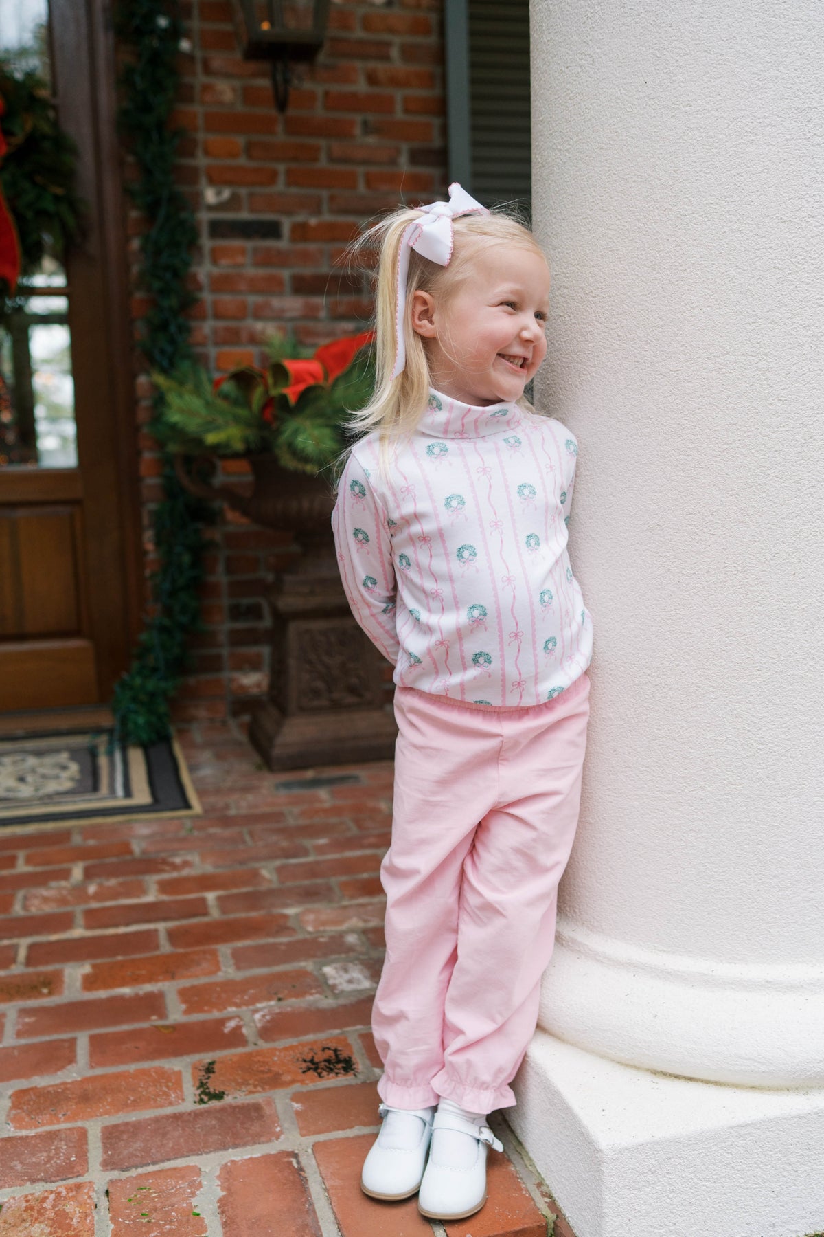 Gloria Gathered Pant - Pink Cord.