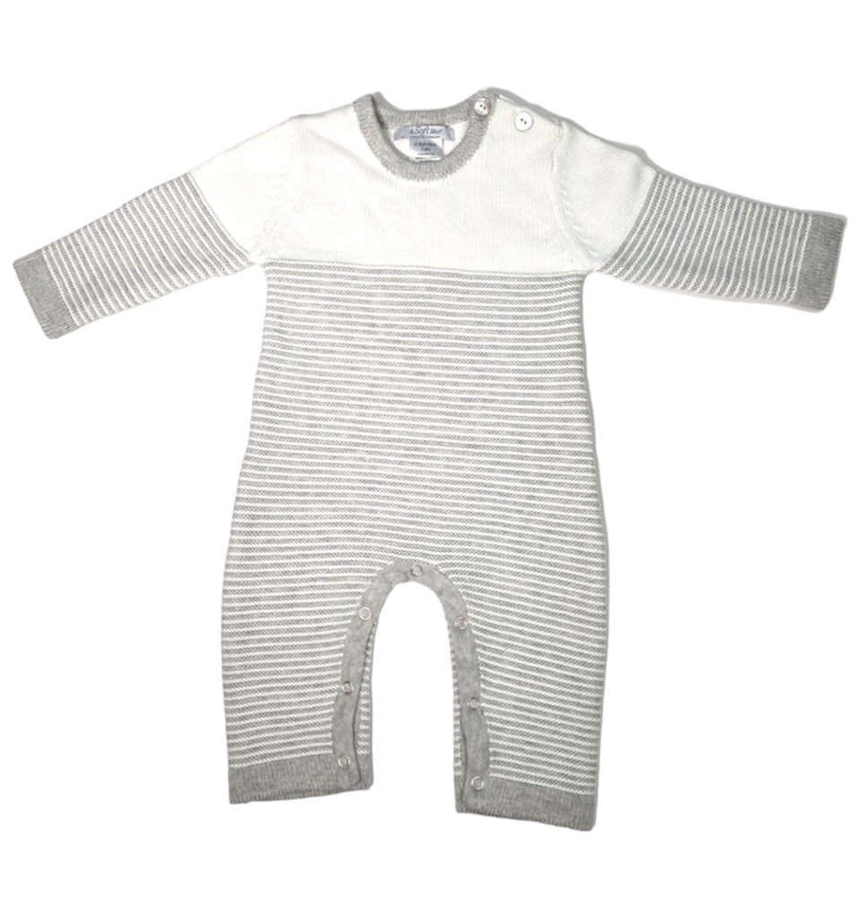 Seed Stitch Knit Romper - Gray