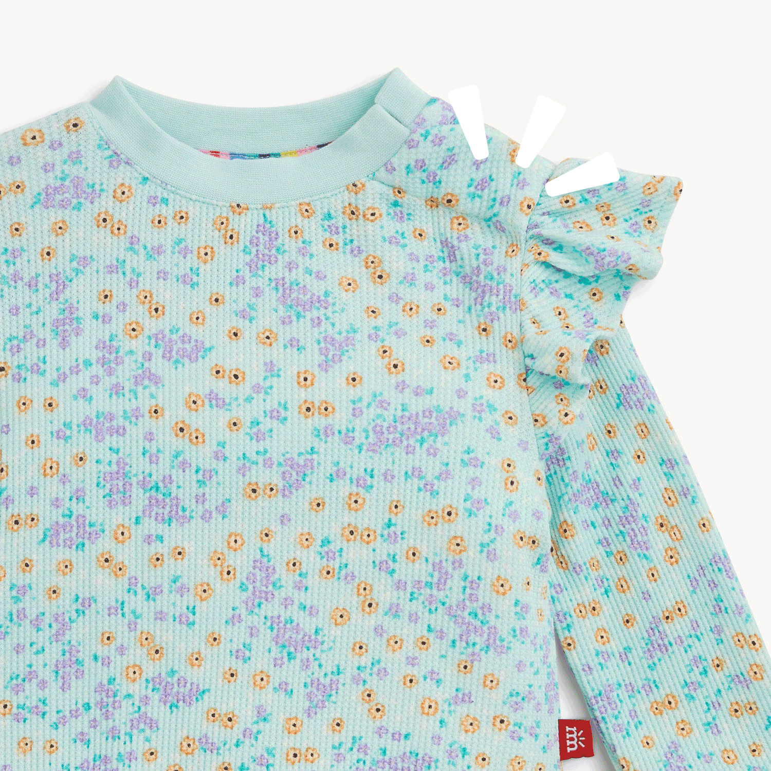 Girl's Green Floral Waffle Set