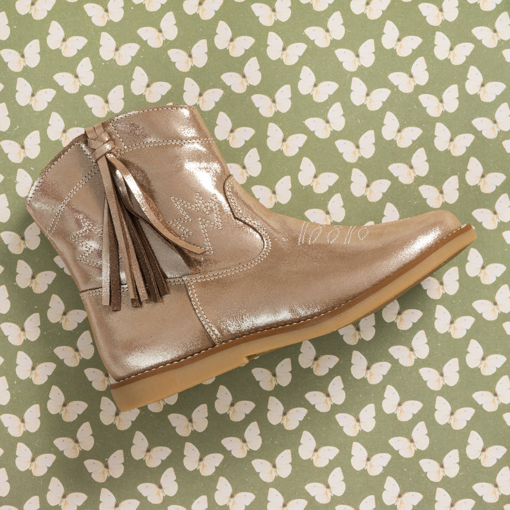 Hannah Suede Boot - Metallic Blush