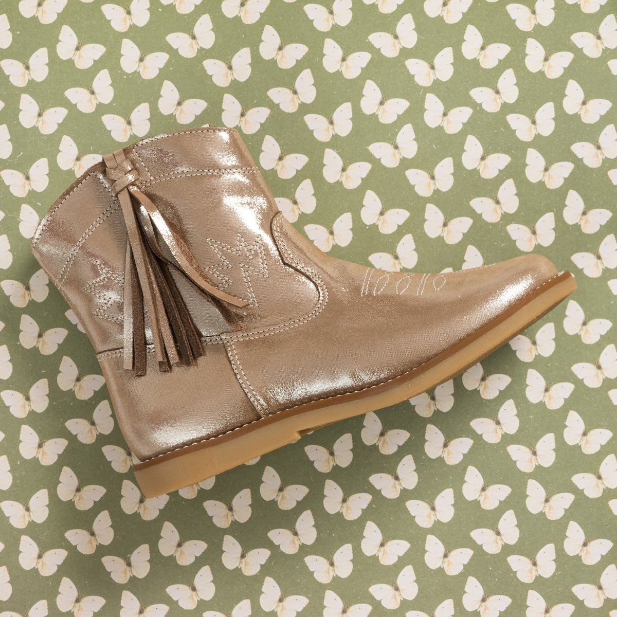 Hannah Suede Boot - Metallic Blush