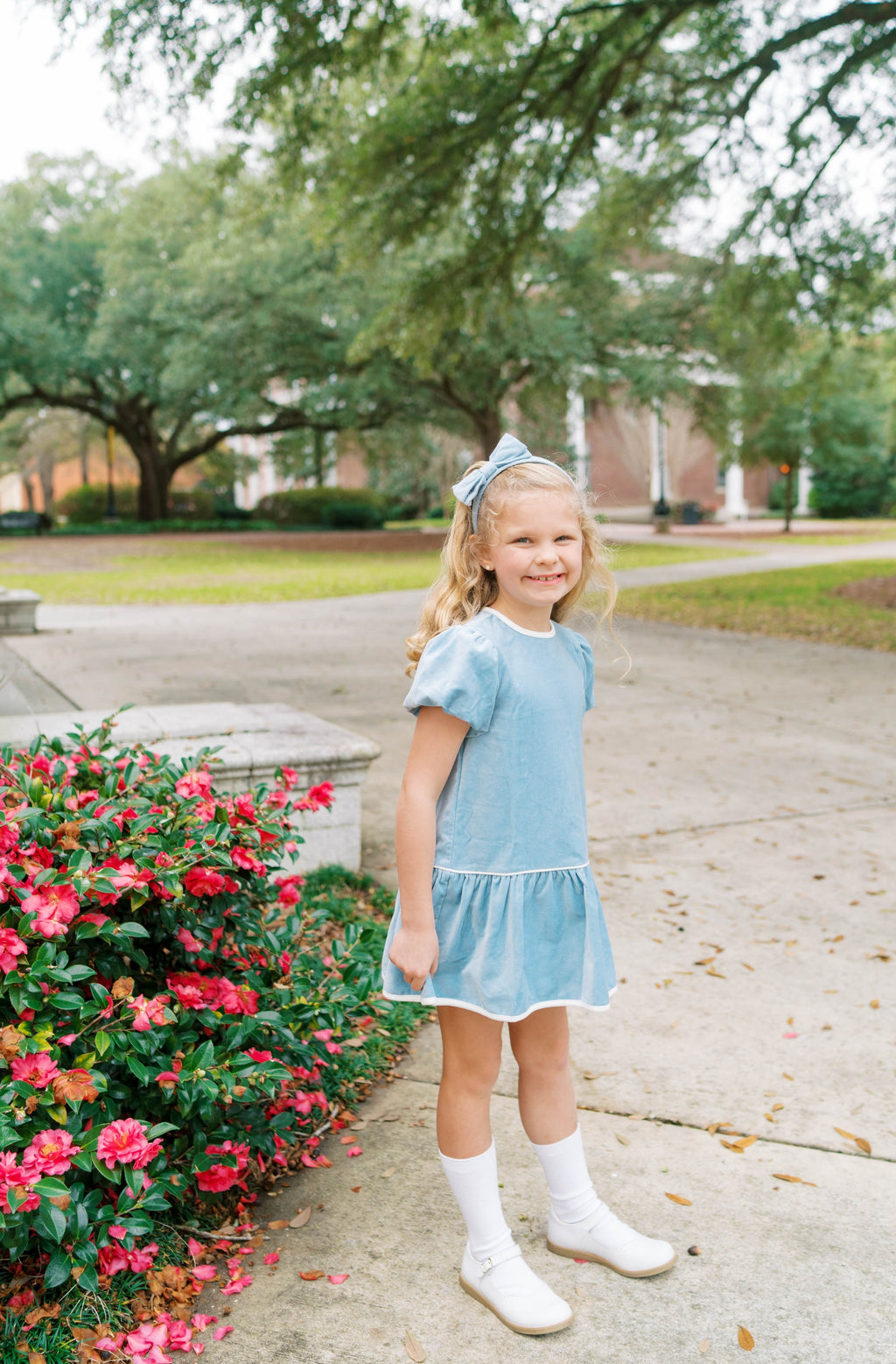 Harper Dress - Blue Velvet