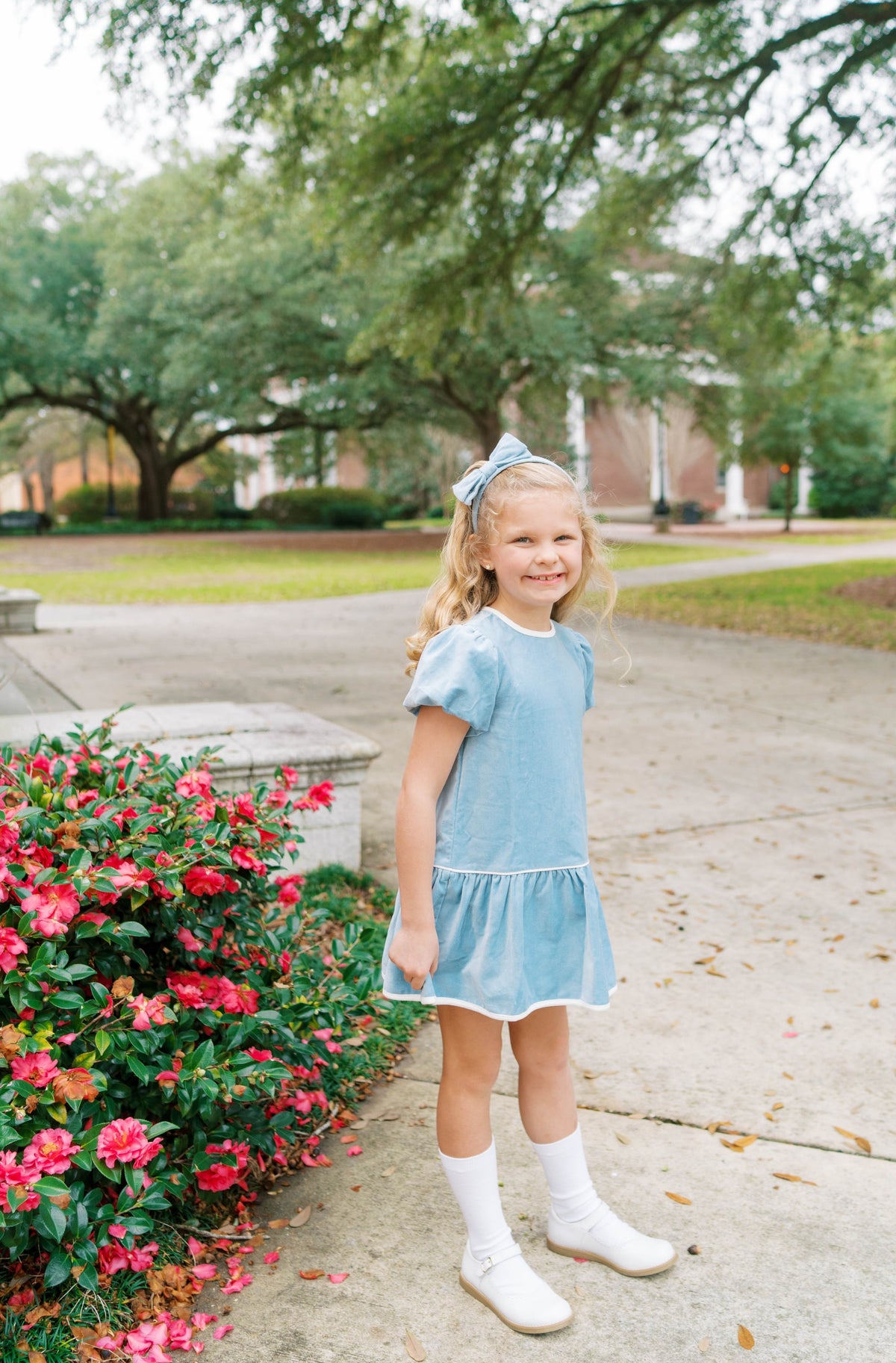 Harper Dress - Blue Velvet