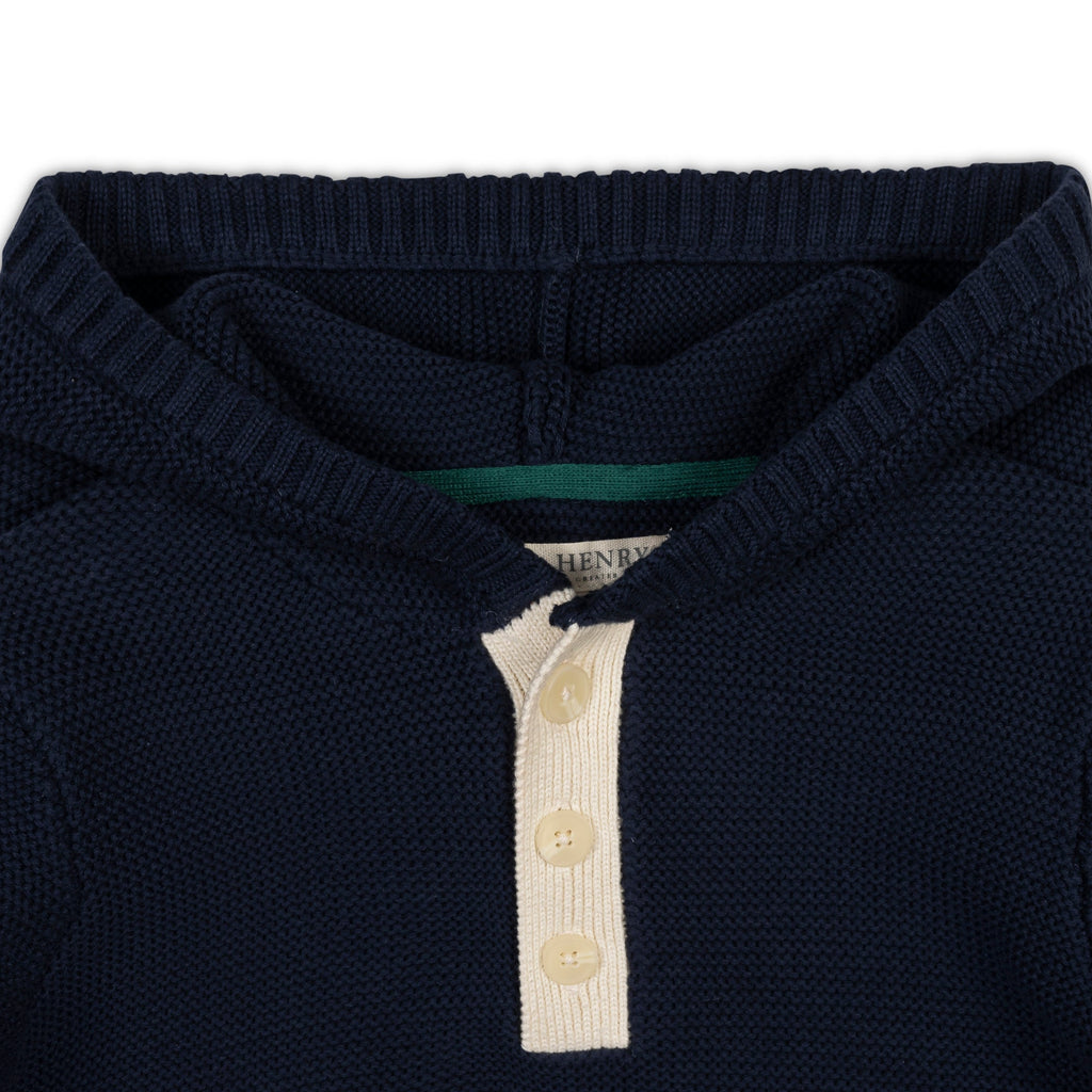 Organic Henley Sweater Hoodie