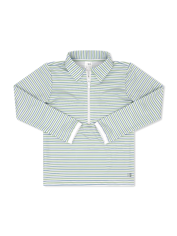 Henry Half Zip - Pistachio Stripe