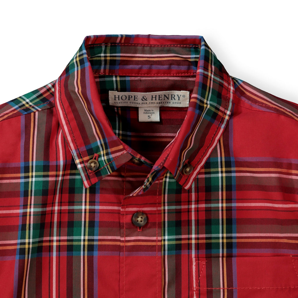 Organic Poplin Shirt - Holiday Tartan
