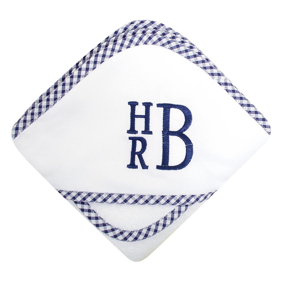 Hooded Towel - Navy Check