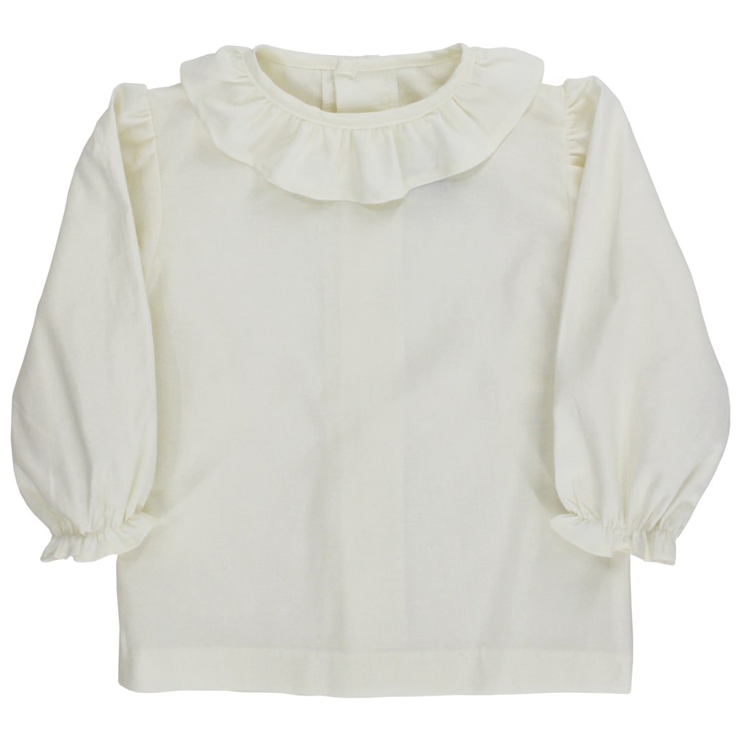 Girl's Ruffle Blouse - Ivory