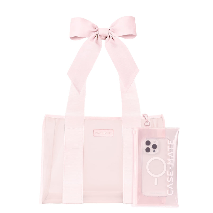 Medium Jelly Tote - Pink Bow