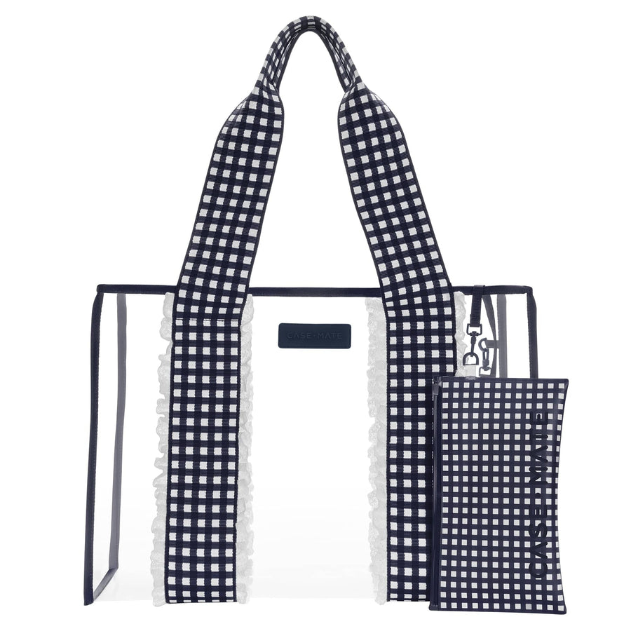 Jelly Tote Bag - Navy Eyelet Gingham