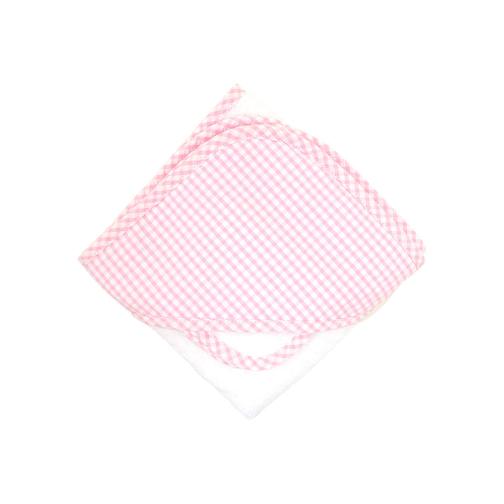 Fabric Hooded Towel - Pink Check