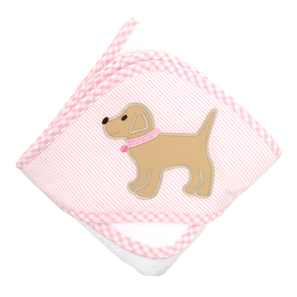 Box Hooded Towel - Pink Lab
