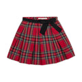Organic Pleated Party Skirt - Holiday Tartan