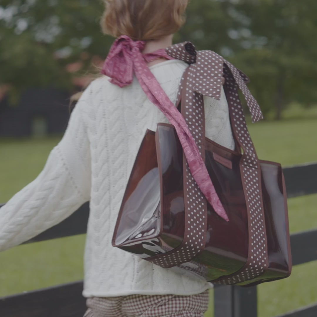 Jelly Bow Tote - Espresso Polka Dot