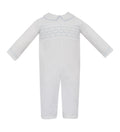Ralph Smocked Romper - White Cord.