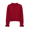 Organic Ruffle Cuff Turtleneck - Red