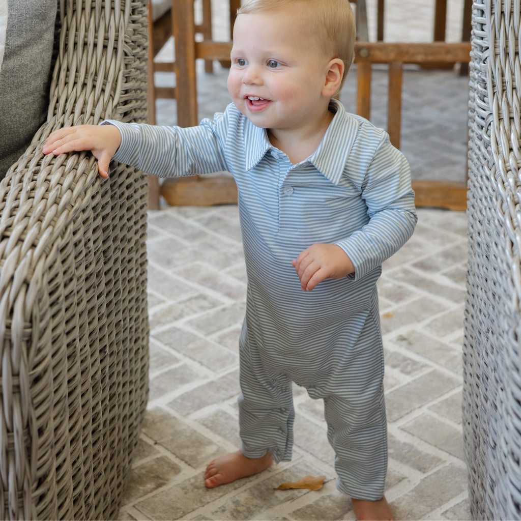 Playsuit - Sage Stripe