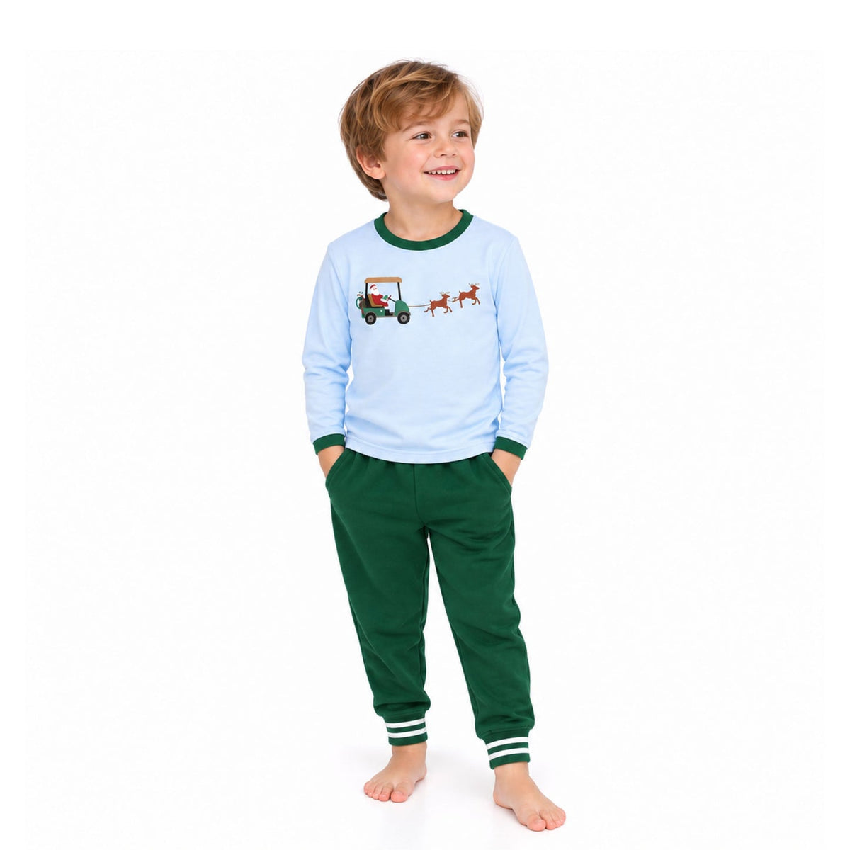 Santa Golf Cart LS Shirt